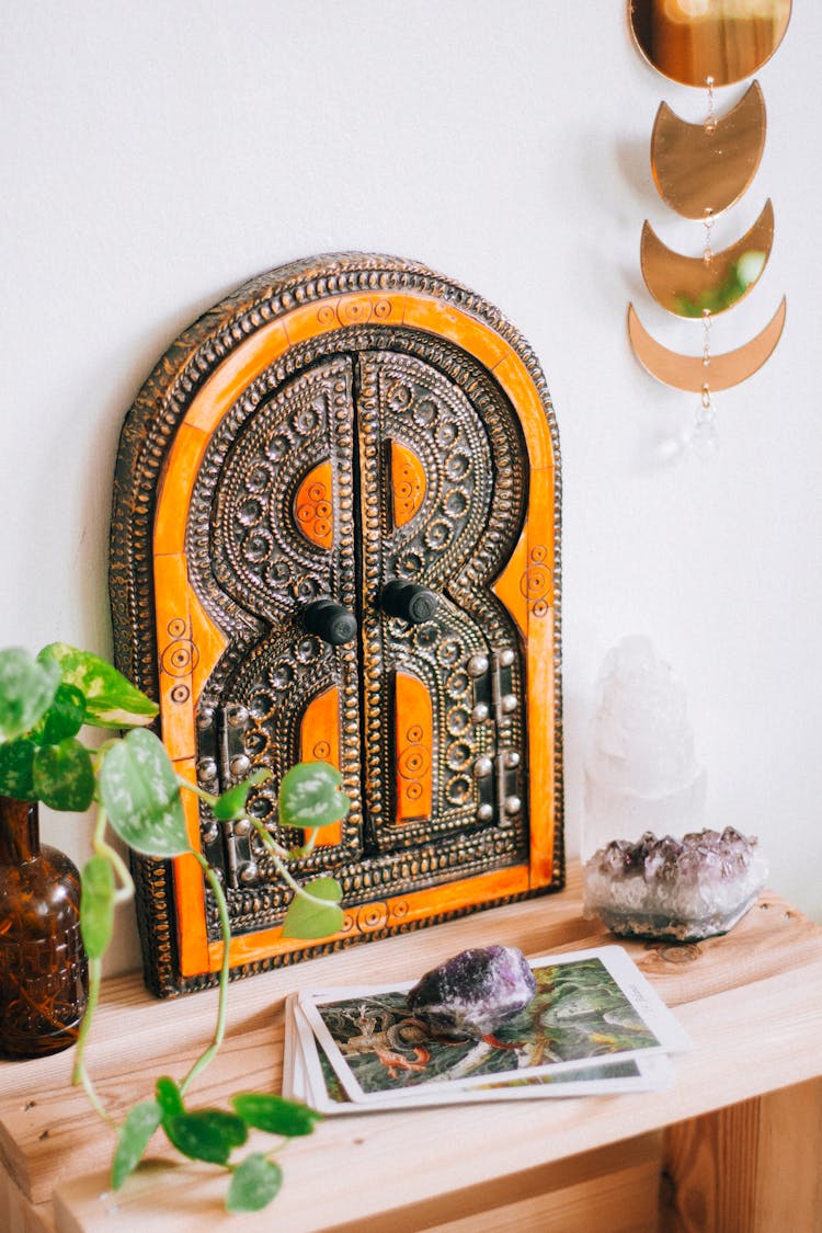 A Decoration In Moroccan Style On A Drawer In A Room