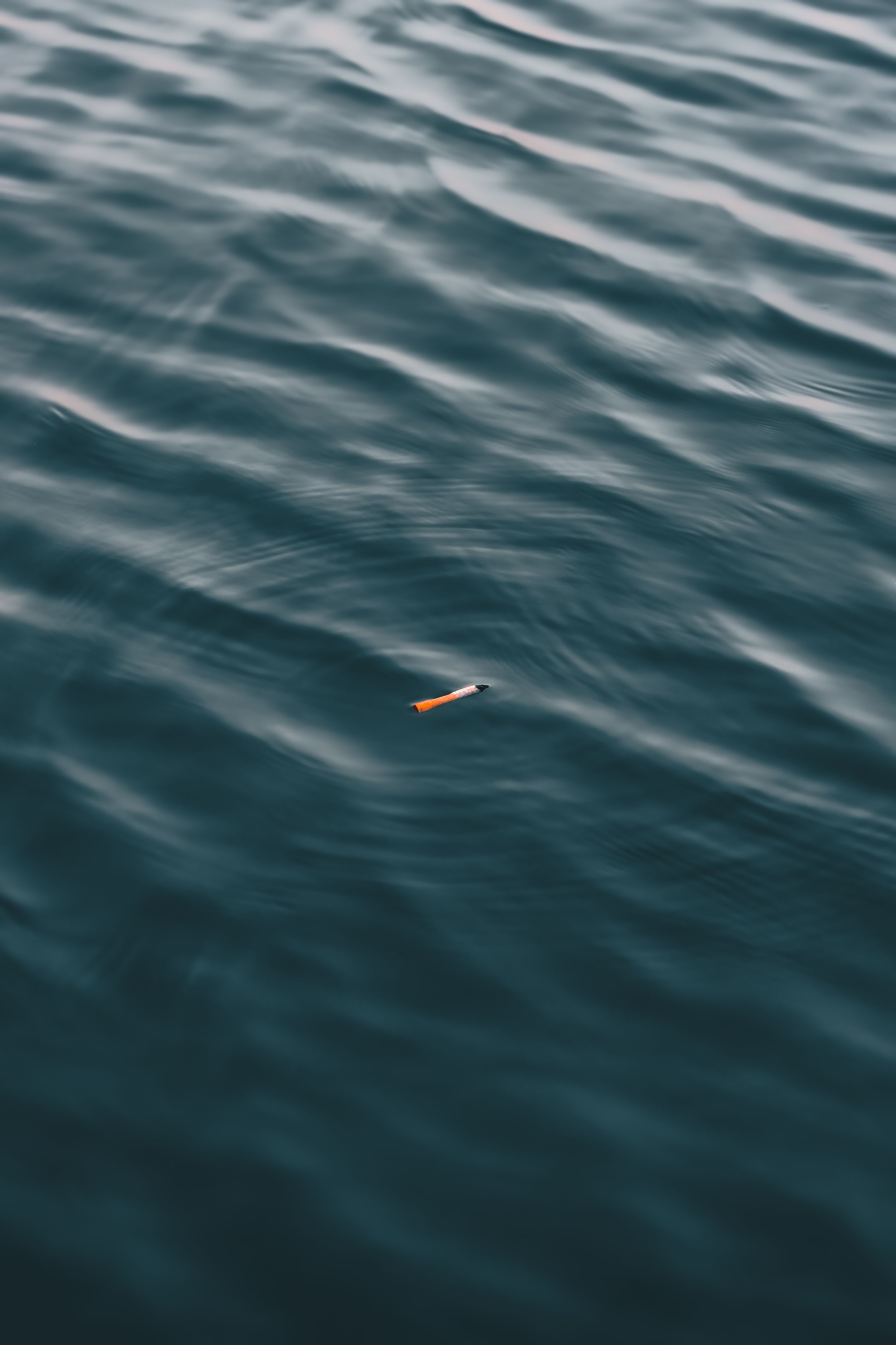 Cigarette Floating on Blue Water · Free Stock Photo