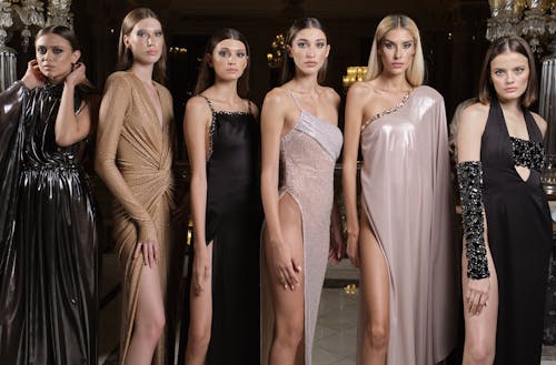 Fashion Models in Evening Gowns