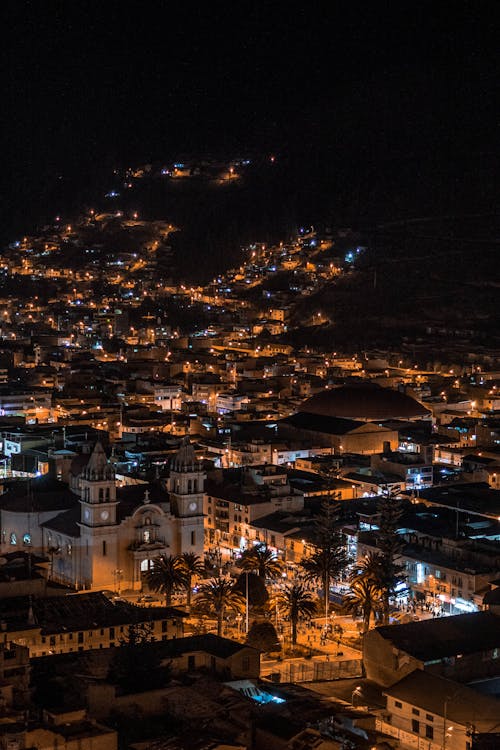 City in Peru at Night 