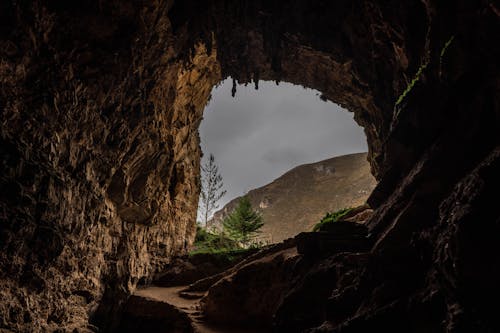 Tunnel in a Cave on a Desert 