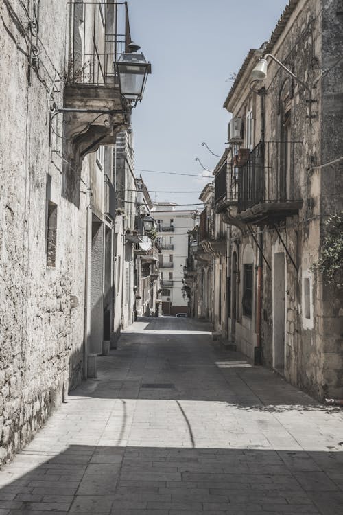 An Alley between Old Building in a Town in Southern Italy 