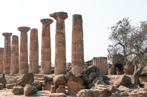 Free Explore the historic ruins of the Temple of Heracles in Agrigento, a testament to ancient architecture. Stock Photo