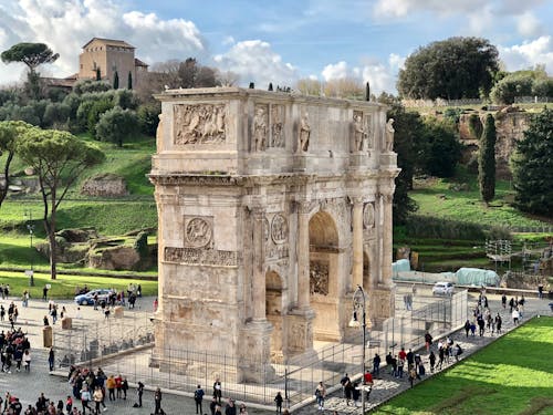 View of the Arch of Constantine in Rome, Italy