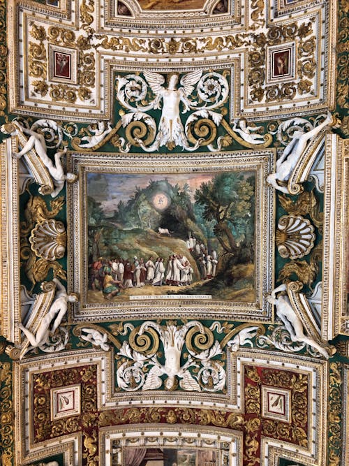Ceiling in the Gallery of Maps at the Vatican Museums, the Vatican, Rome, Italy