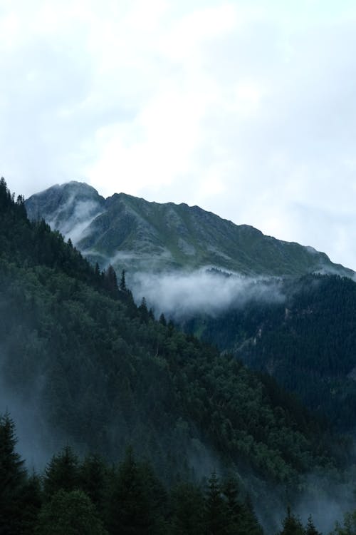 丘陵, 垂直拍摄, 多雲的 的 免费素材图片