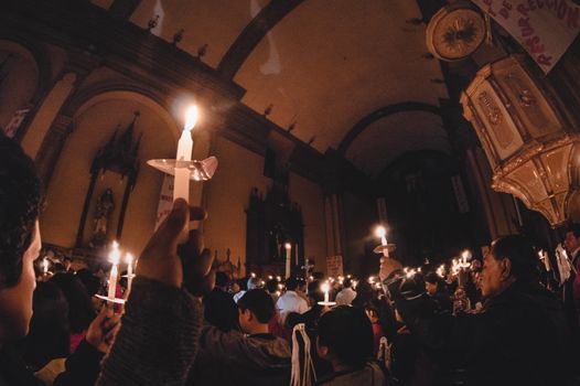 candlelit church