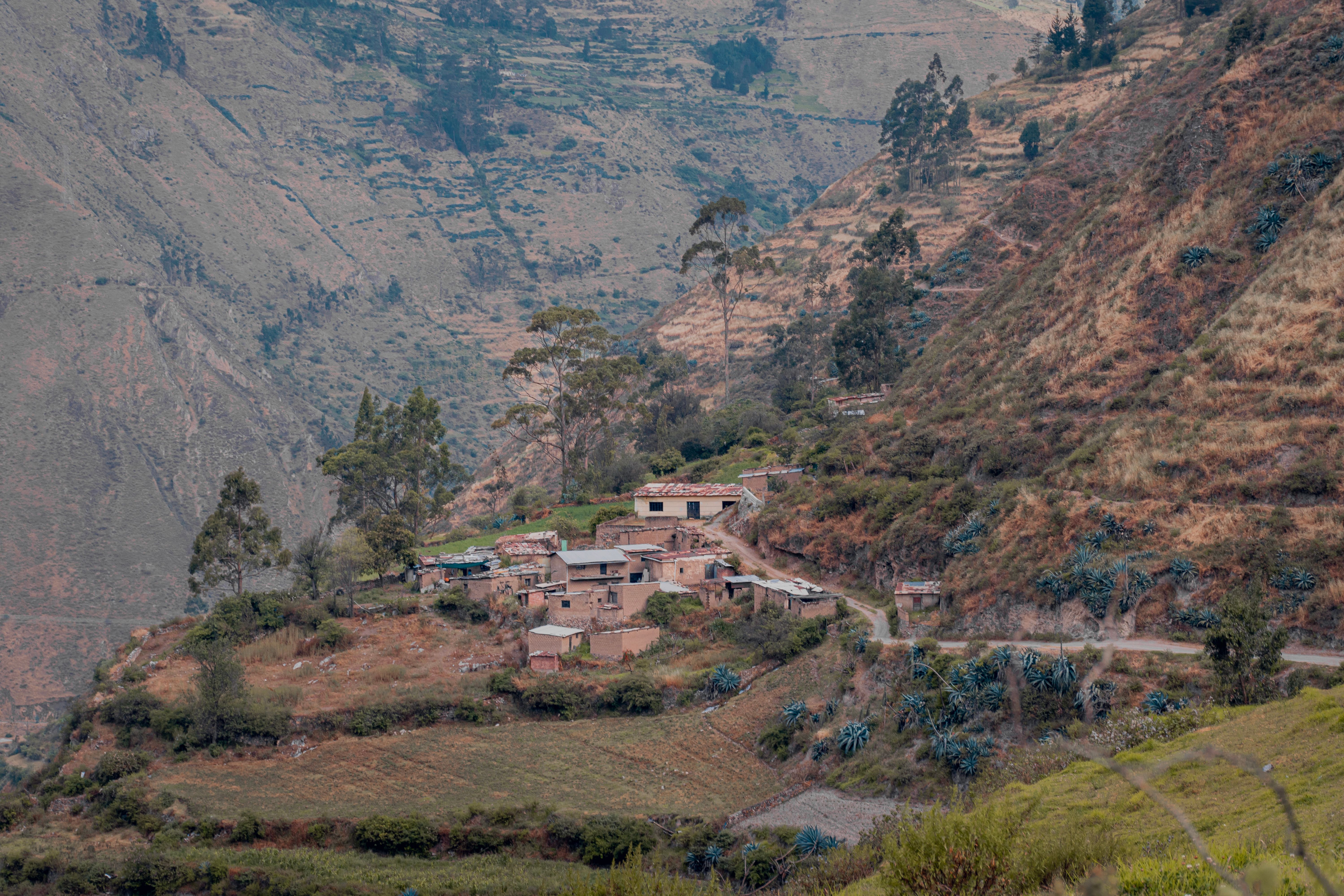 A picturesque village nestled in the Andes mountains of Huarochirí, Peru.
