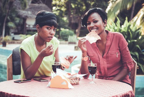 Free Two Women Eating  Stock Photo