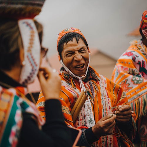 Laughing Man in Traditional Clothing