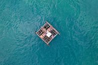 Brown Wooden Raft on Body of Water