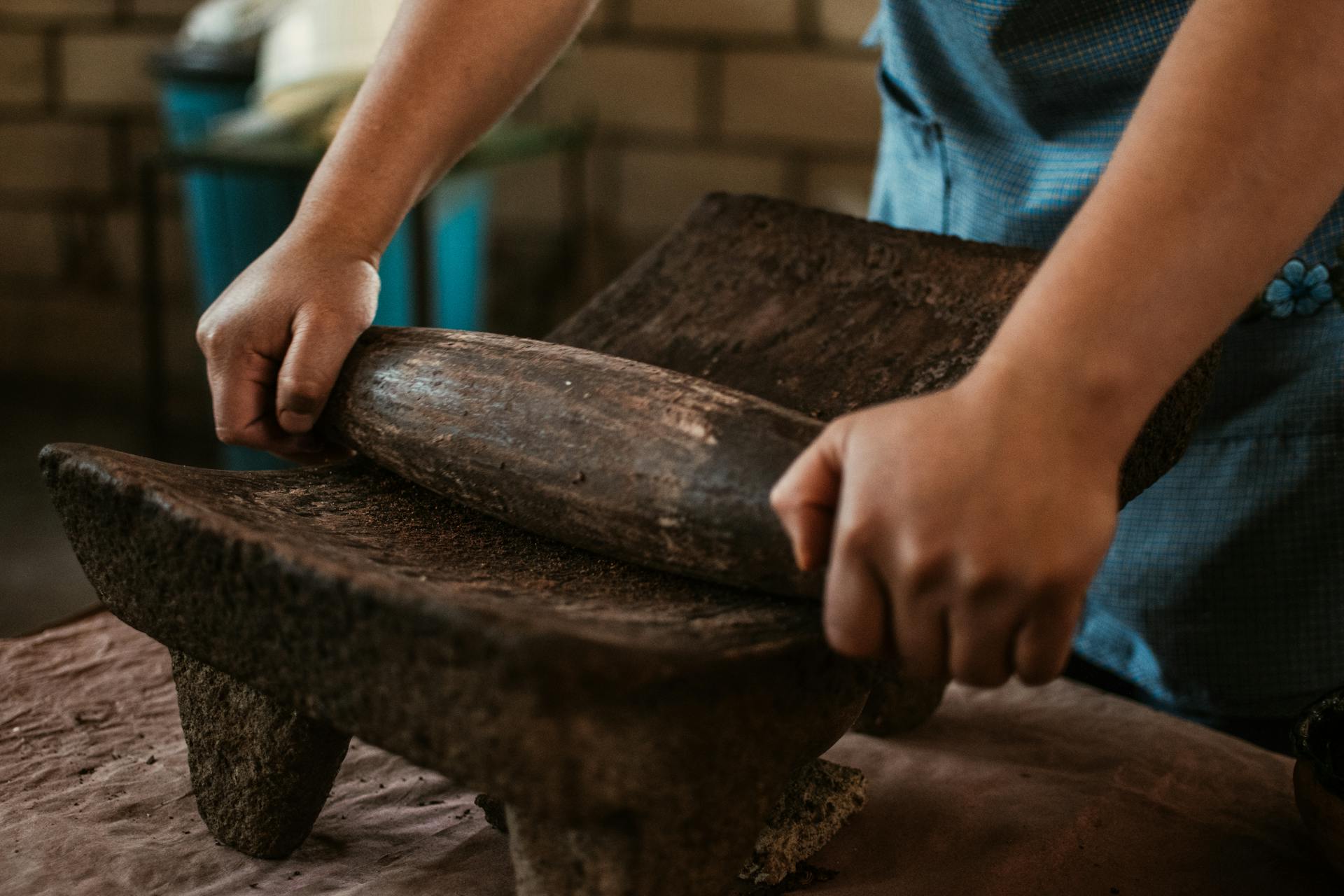 Artisan Hands Holding Vintage Roller