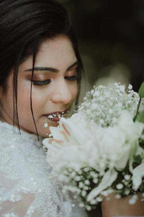Gratis lagerfoto af ansigt, blomster, bryllupsfotografering