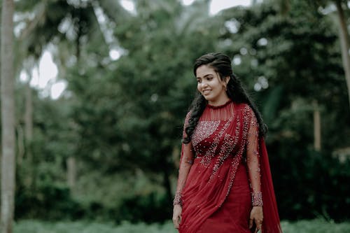 Woman in Traditional, Red Dress