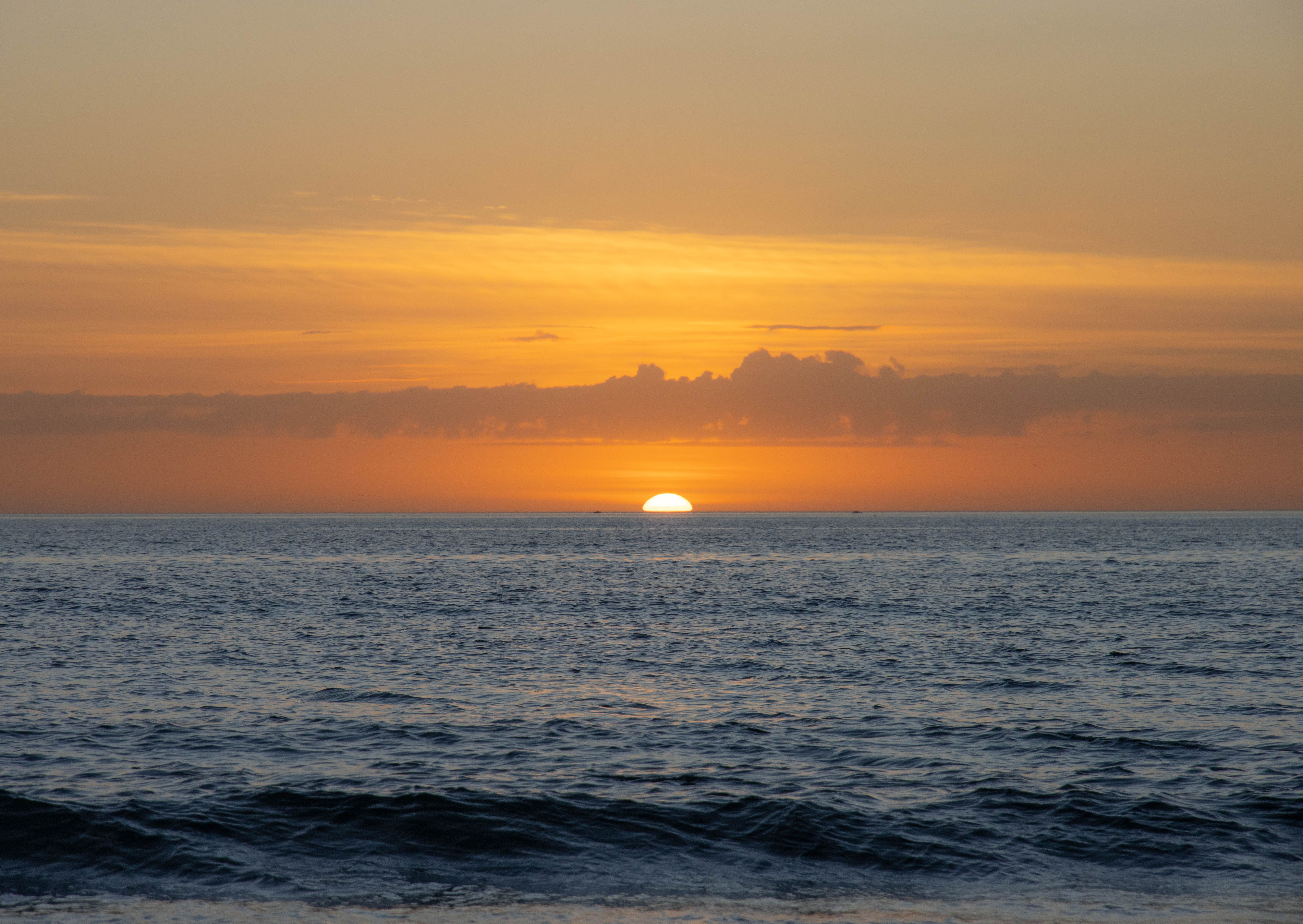 Yellow Sky over Sea at Sunset · Free Stock Photo