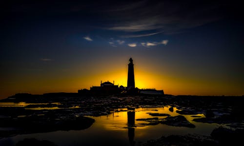 Ücretsiz Deniz Feneri Silüeti Fotoğrafı Stok Fotoğraflar