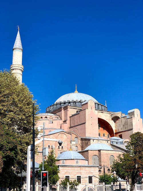 View of Hagia Sophia in Istanbul under Blue Sky 