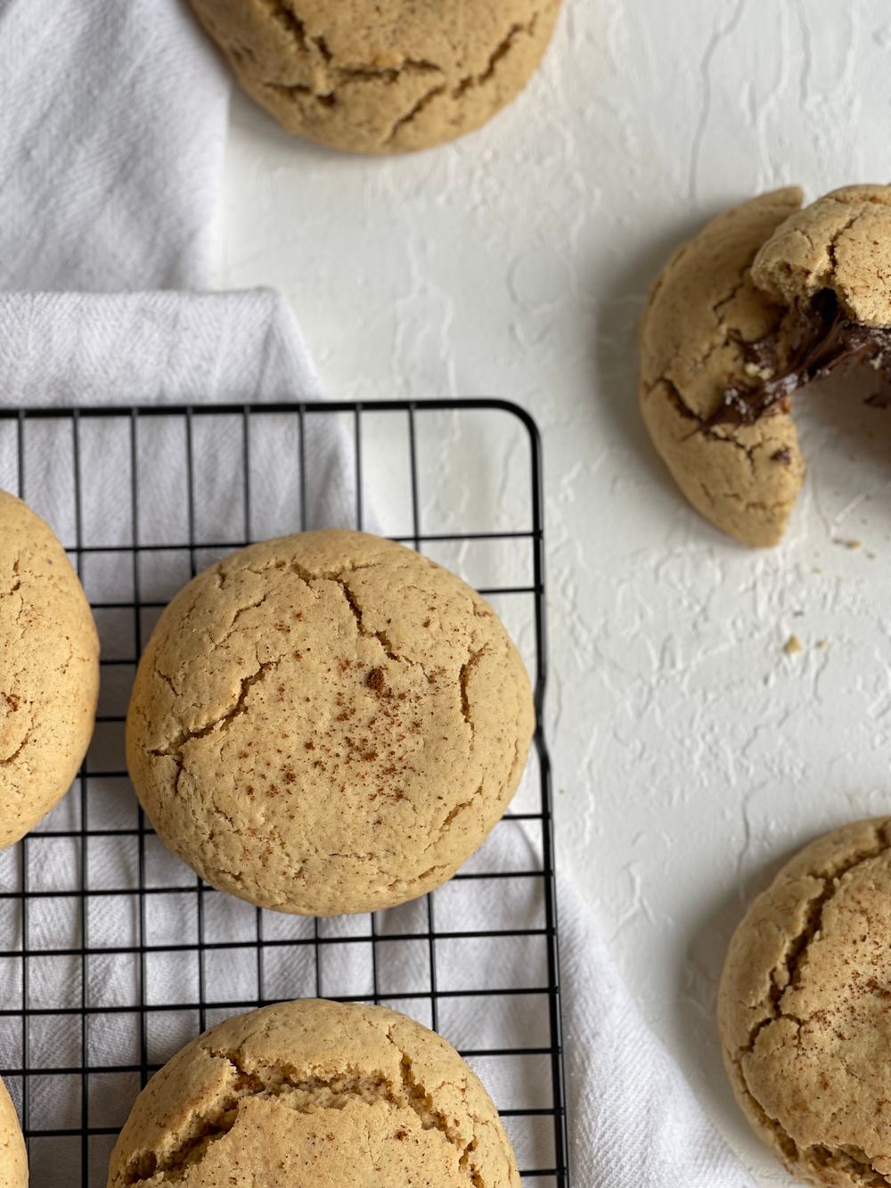 Fresh baked cookies on a cooling rack