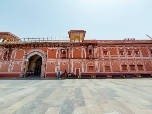 Facade of City Palace in Pink City, Jaipur, India