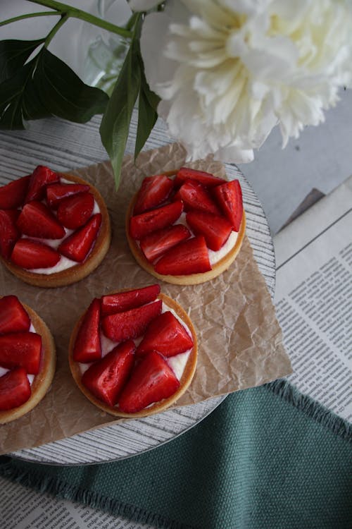 A Dessert with Strawberries 