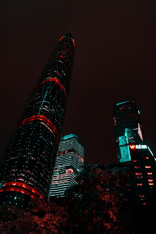 Free Low Angle Photo of Buildings During Evening Stock Photo