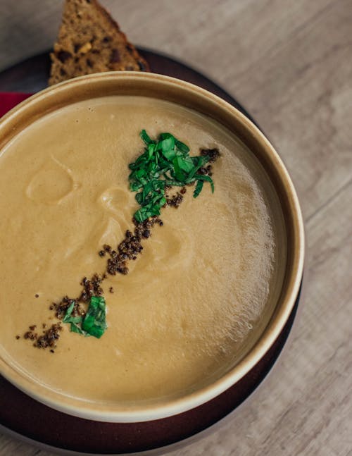 Green Leaves With Brown Soup