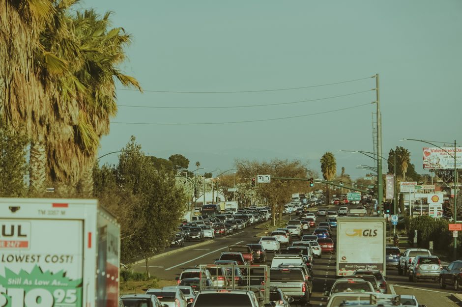 busy suburban street