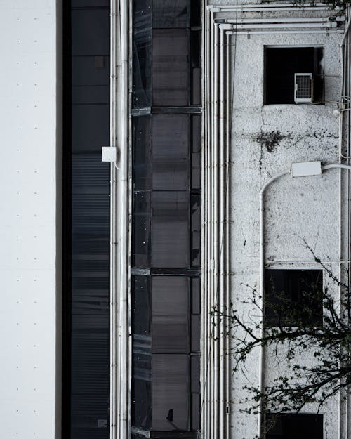 Facade of an Old Grey Building