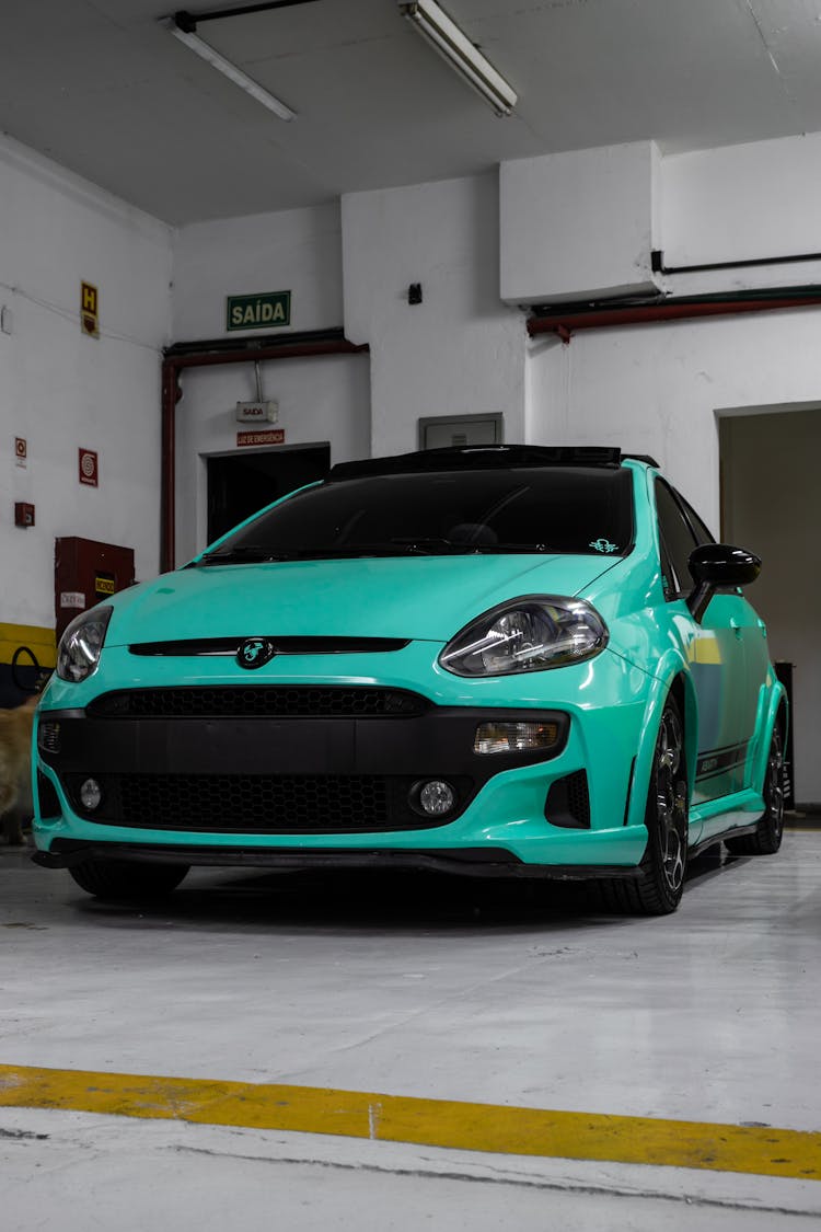 Fiat Punto Car In A Garage