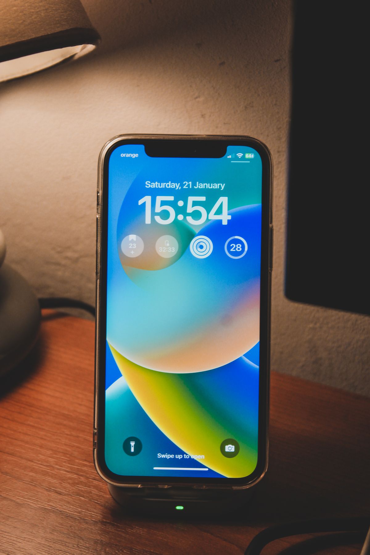 Smartphone screen resting on a desk