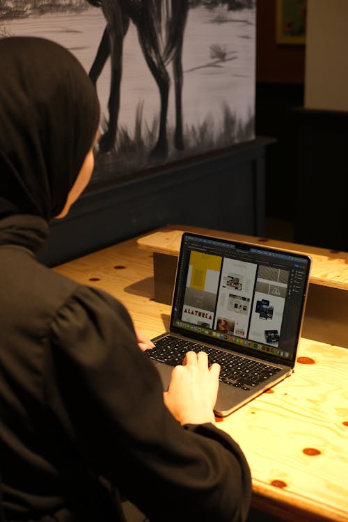 Woman Working at Computer