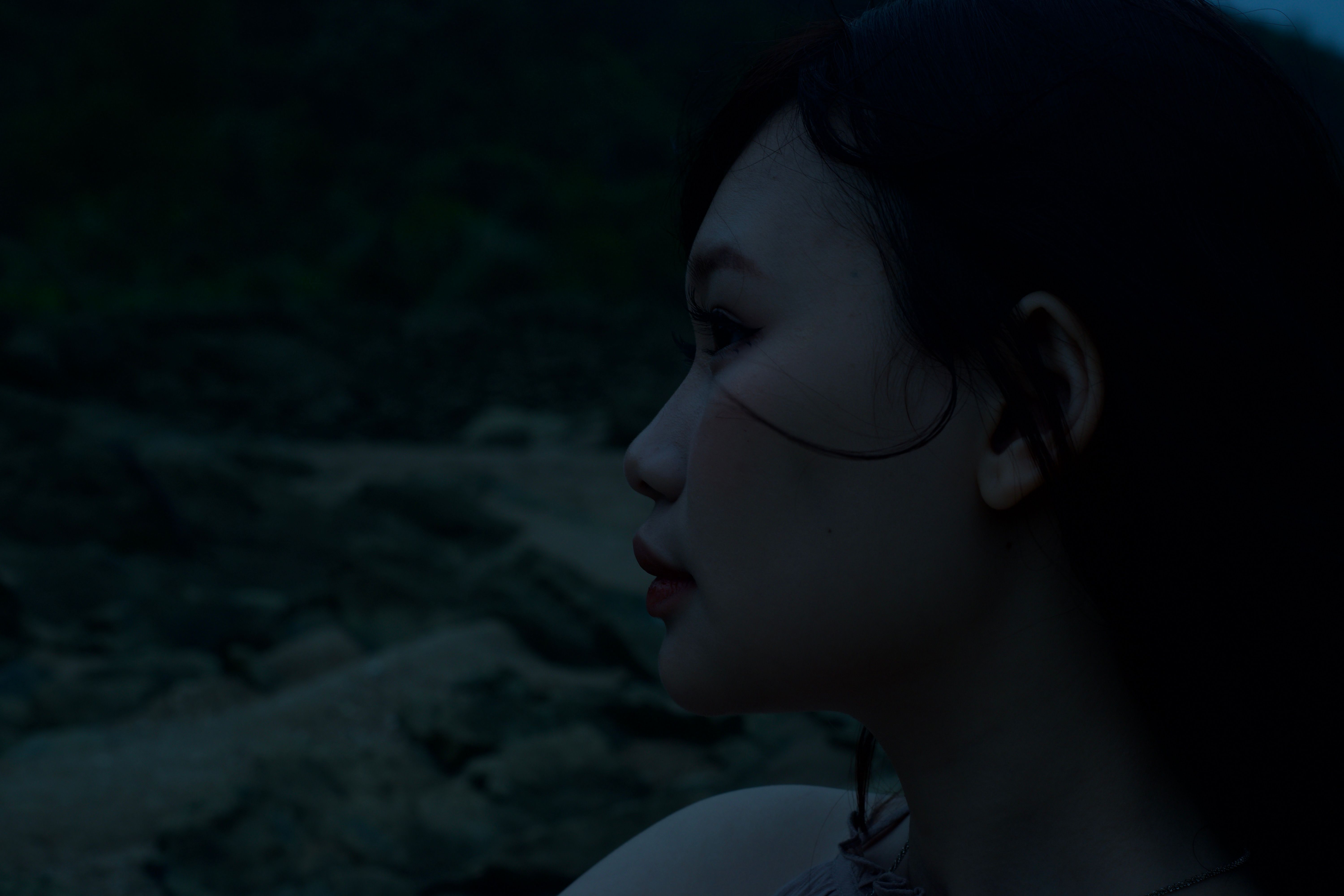 Face of Woman against Rocks · Free Stock Photo