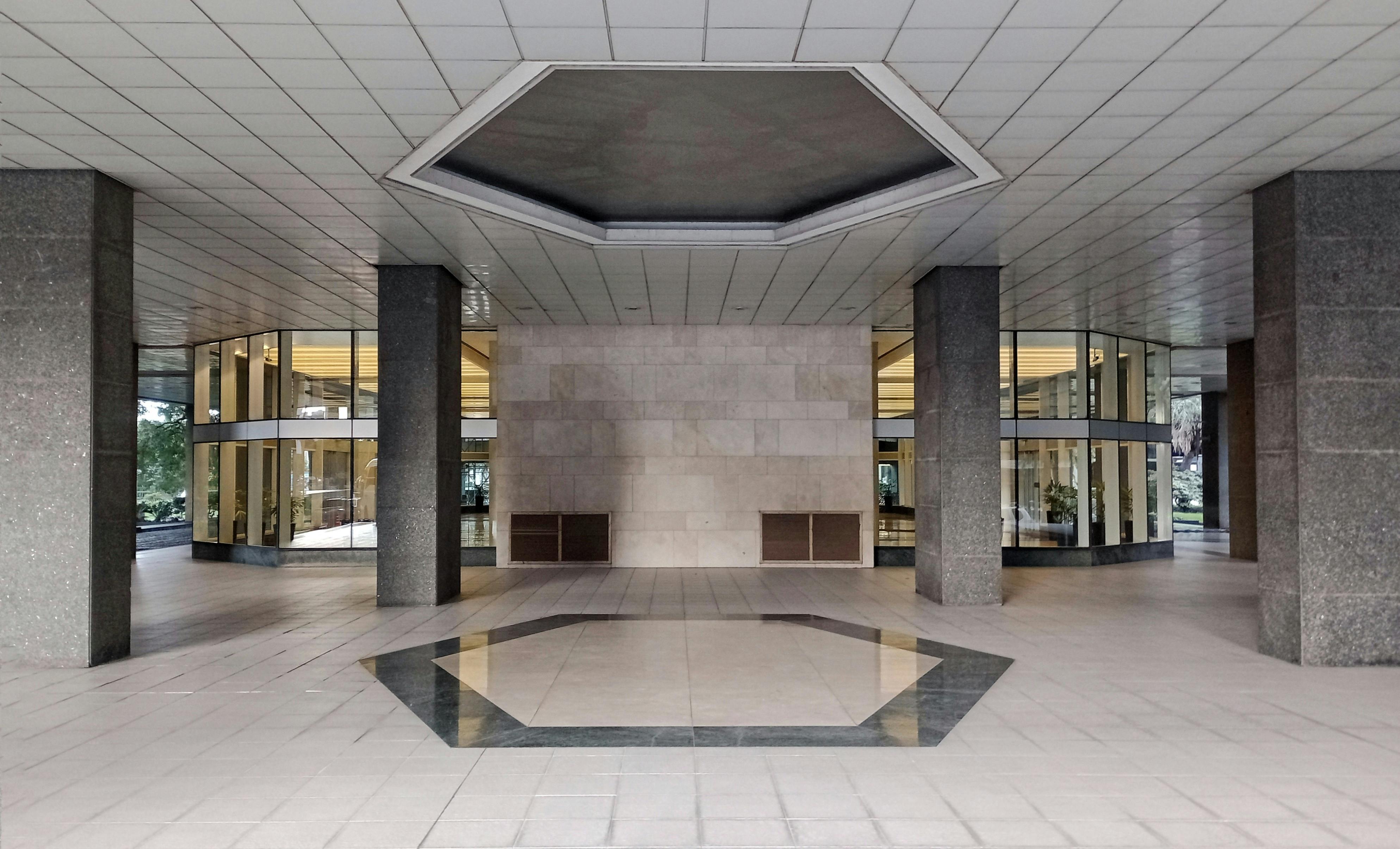 modern building lobby