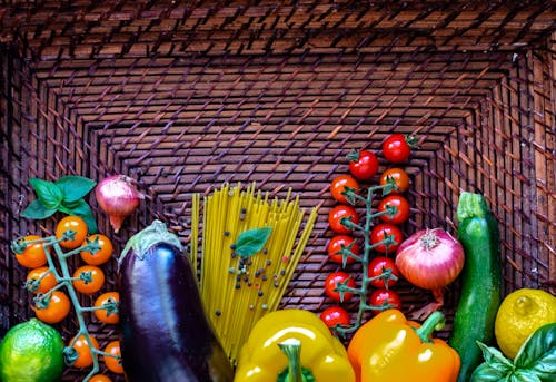 Free stock photo of background, eggplant, pepper