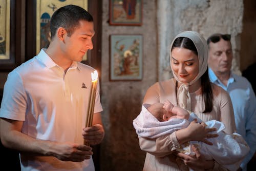 Imagine de stoc gratuită din bebeluș, botez, ceară lumânări