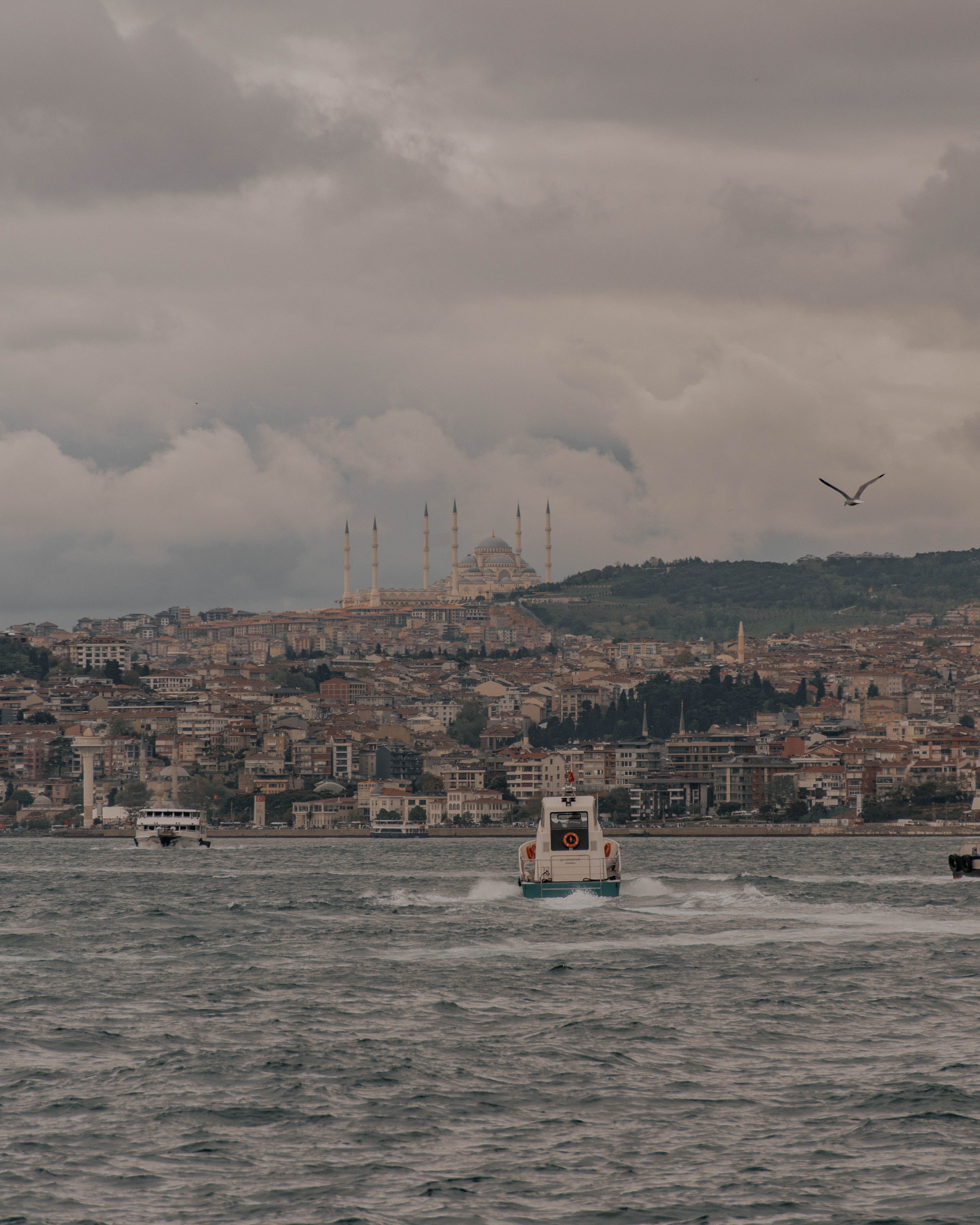 Motorboat Boating towards Coast of Istanbul · Free Stock Photo