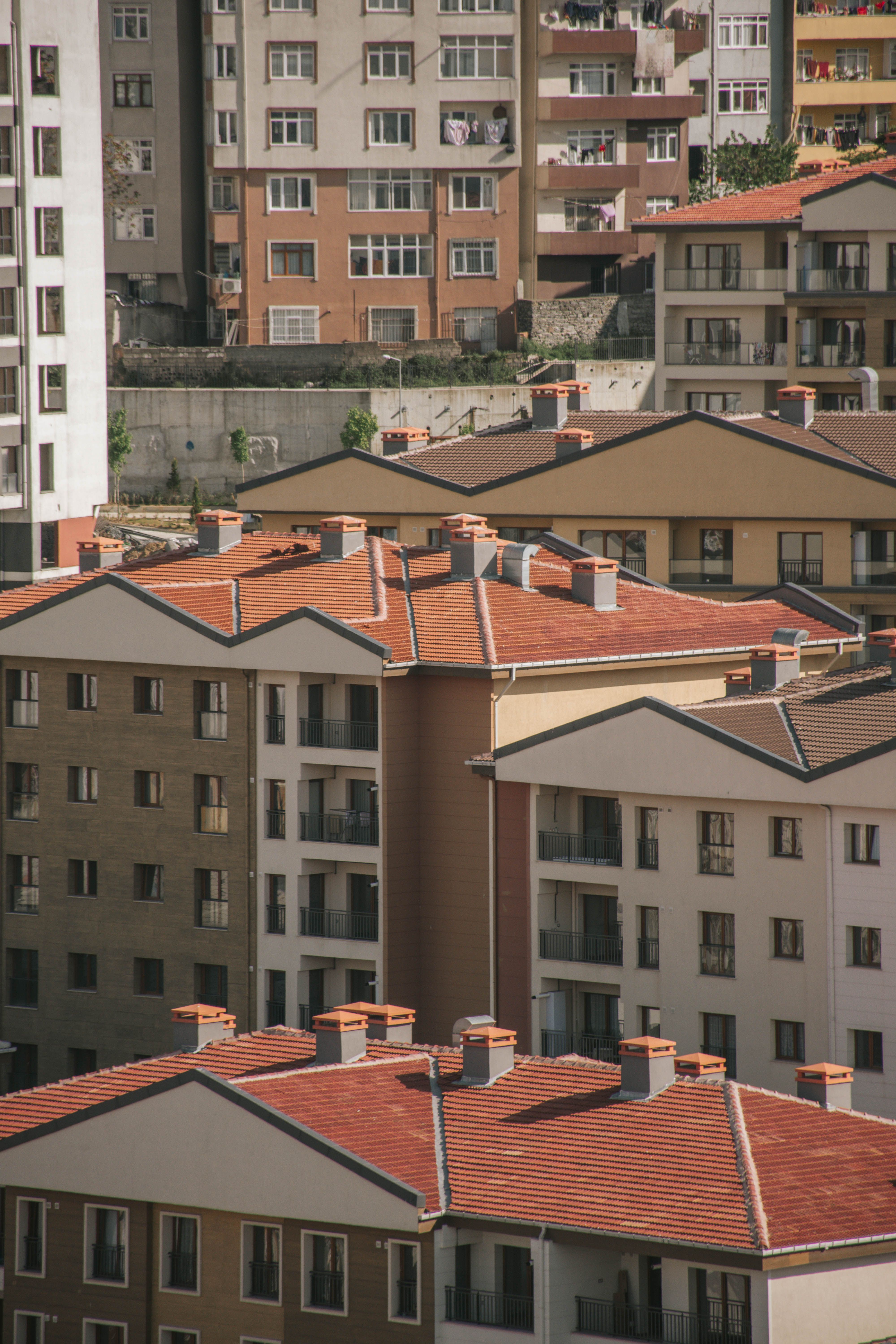 Aerial View of Residential Blocks in City · Free Stock Photo