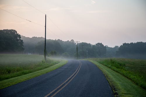 Empty Asphalt Road in Countryside