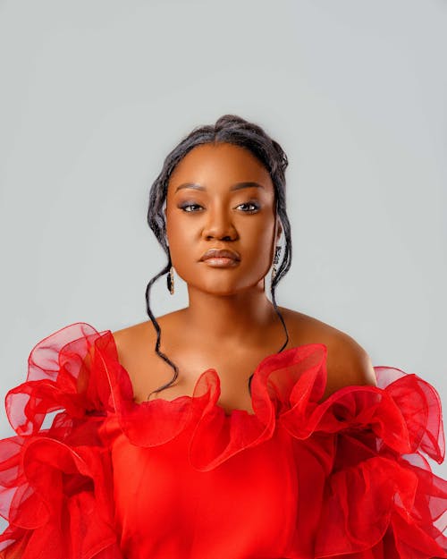 Portrait of Woman in Red Dress