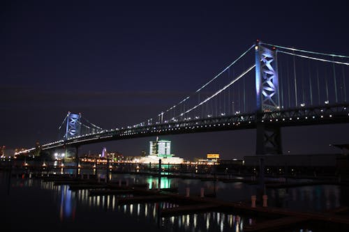Kostnadsfri bild av ben franklin, ben franklin bridge på natten, bridge fotografering
