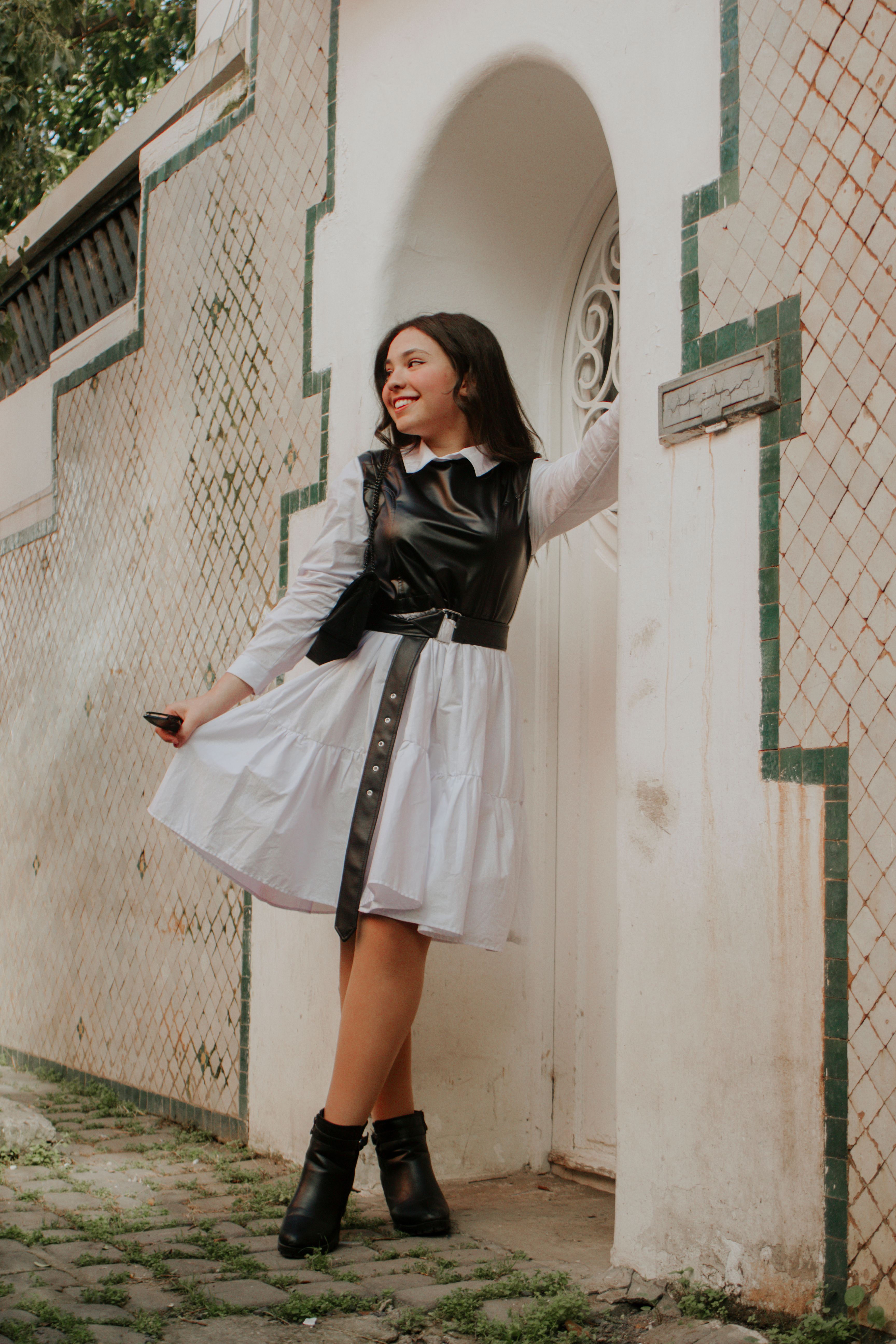 Woman in a Black and White Dress · Free Stock Photo