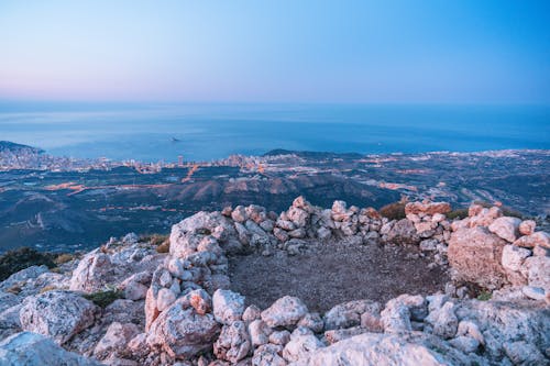 Benidorm and Sea Seen from Puig Campana Peak