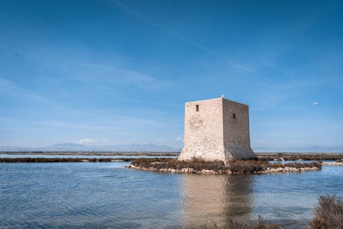 Tamarit Tower in the Salt Lagoons of Santa Pola