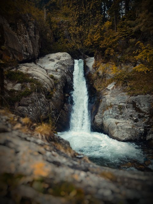 Waterfall among Rocks