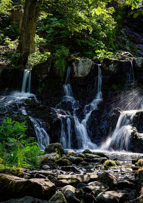 Scenic View of a Cascading Waterfall