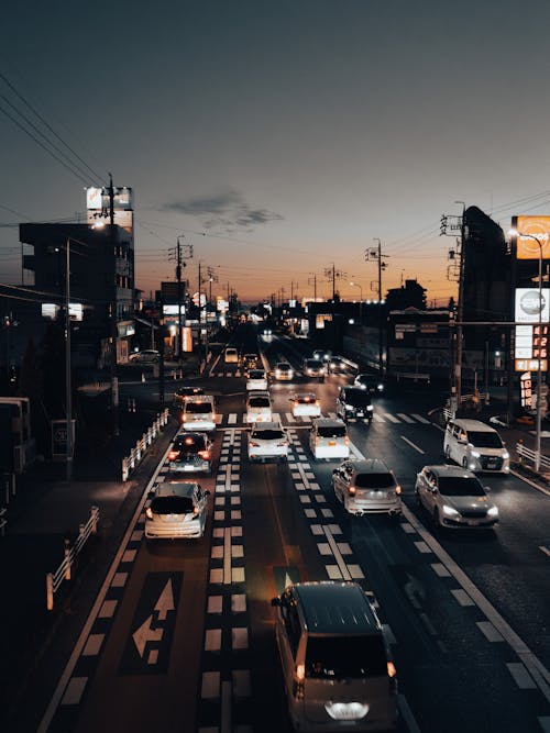 Street at Dusk in a City with Left-hand Traffic