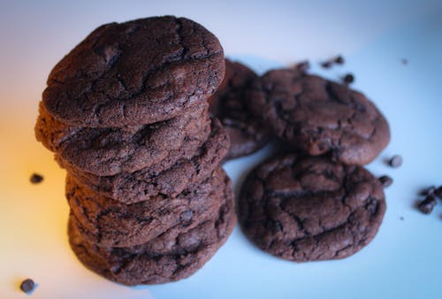 çikolata parçacıklı kurabiye içeren Ücretsiz stok fotoğraf