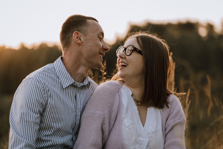 Faces Of Smiling Couple