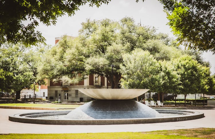 Rosenbalm Fountain At Baylor University In Waco, Texas, USA