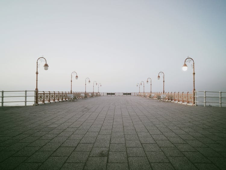 Empty Pier On Promenade